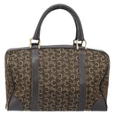 CELINE C Sulky Hand Bag Canvas Brown Gold Auth 172249-2