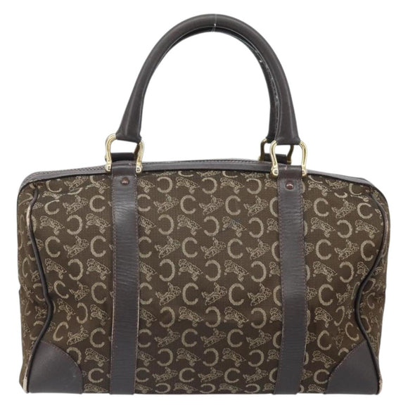 CELINE C Sulky Hand Bag Canvas Brown Gold Auth 172249