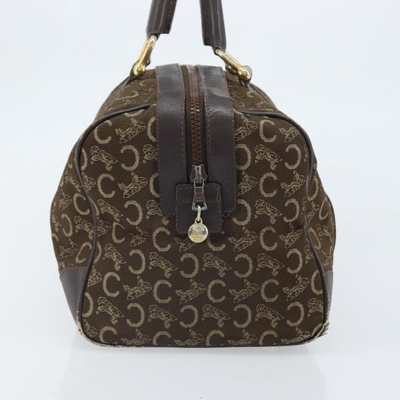 CELINE C Sulky Hand Bag Canvas Brown Gold Auth 172249