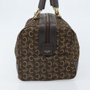CELINE C Sulky Hand Bag Canvas Brown Gold Auth 172249-4