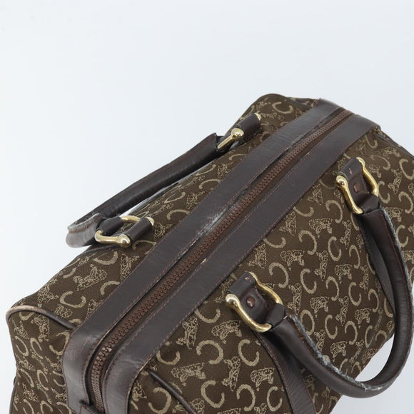 CELINE C Sulky Hand Bag Canvas Brown Gold Auth 172249