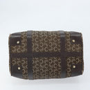CELINE C Sulky Hand Bag Canvas Brown Gold Auth 172249-5