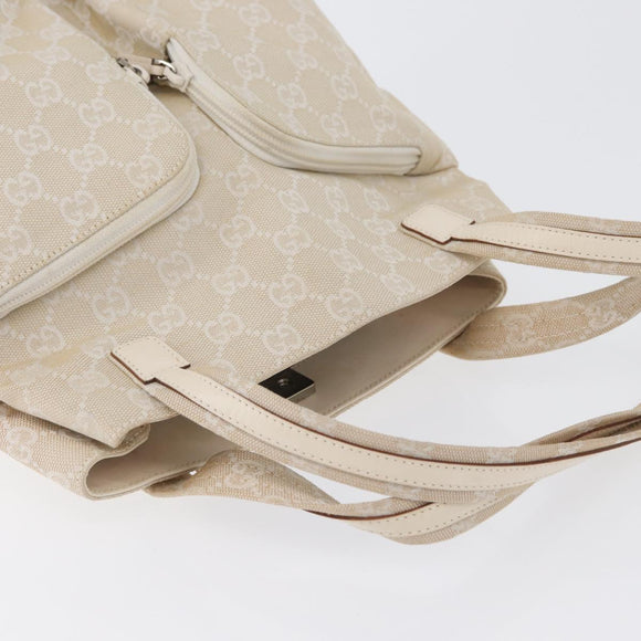 GUCCI GG Canvas Hand Bag Ivory Silver 002 1076 3754 Auth 172252