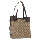 GUCCI GG Canvas Hand Bag Beige Gold 107757 Auth 172253-1