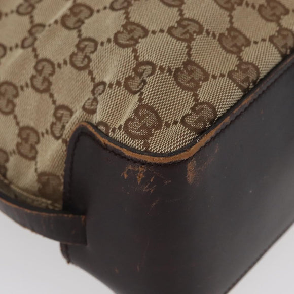 GUCCI GG Canvas Hand Bag Beige Gold 107757 Auth 172253