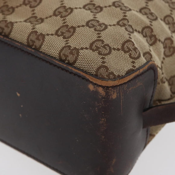 GUCCI GG Canvas Hand Bag Beige Gold 107757 Auth 172253
