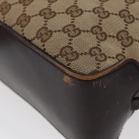GUCCI GG Canvas Hand Bag Beige Gold 107757 Auth 172253