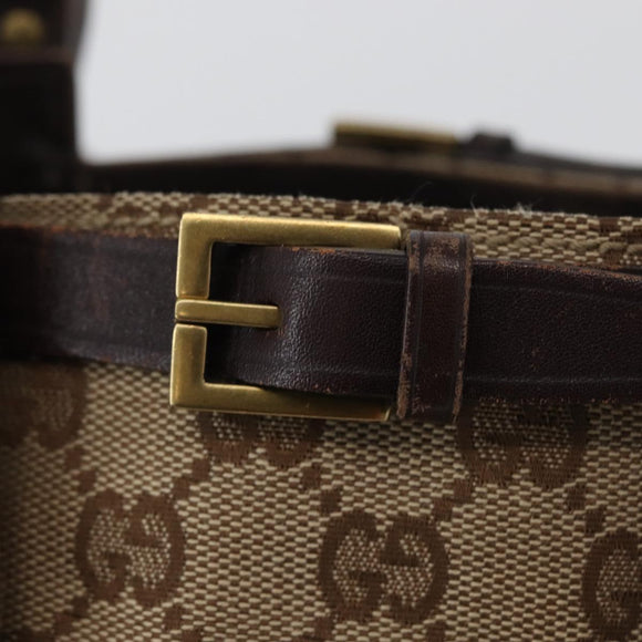 GUCCI GG Canvas Hand Bag Beige Gold 107757 Auth 172253