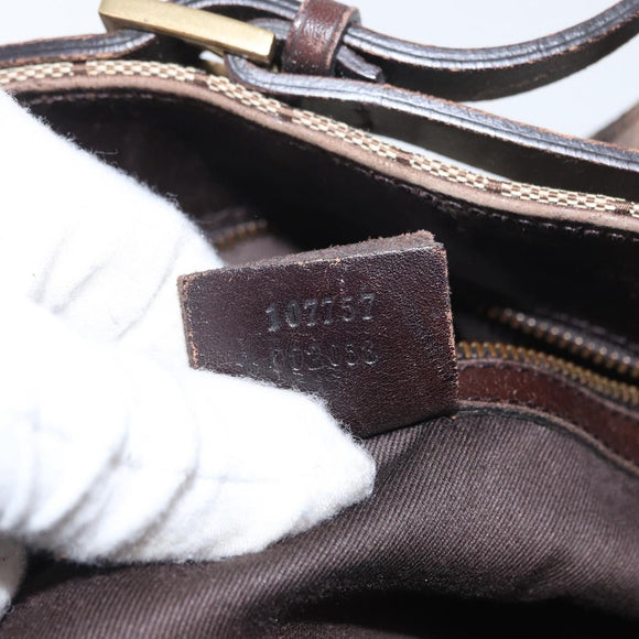 GUCCI GG Canvas Hand Bag Beige Gold 107757 Auth 172253