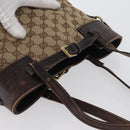 GUCCI GG Canvas Hand Bag Beige Gold 107757 Auth 172253-6