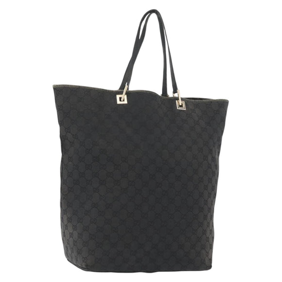 GUCCI GG Canvas Tote Bag Black Gold 002 1097 Auth 172254