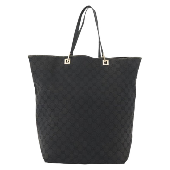 GUCCI GG Canvas Tote Bag Black Gold 002 1097 Auth 172254