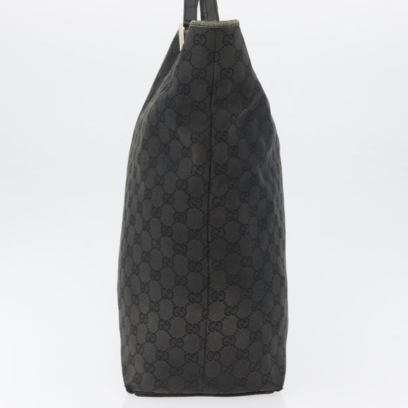 GUCCI GG Canvas Tote Bag Black Gold 002 1097 Auth 172254