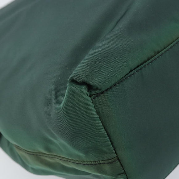 PRADA Hand Bag Nylon Green Silver Auth 172255