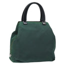 PRADA Hand Bag Nylon Green Silver Auth 172255-1