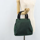 PRADA Hand Bag Nylon Green Silver Auth 172255-23