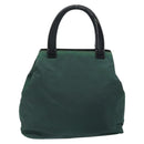 PRADA Hand Bag Nylon Green Silver Auth 172255-2