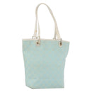 GUCCI GG Canvas Tote Bag Gold Light Blue 002 1099 Auth 172258-1