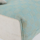GUCCI GG Canvas Tote Bag Gold Light Blue 002 1099 Auth 172258-14