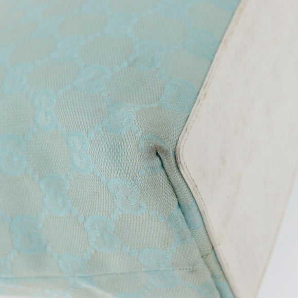 GUCCI GG Canvas Tote Bag Gold Light Blue 002 1099 Auth 172258