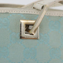 GUCCI GG Canvas Tote Bag Gold Light Blue 002 1099 Auth 172258-10