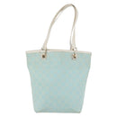 GUCCI GG Canvas Tote Bag Gold Light Blue 002 1099 Auth 172258-2