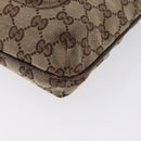 GUCCI GG Canvas Shoulder Bag Beige Silver 122793 Auth 172259-11