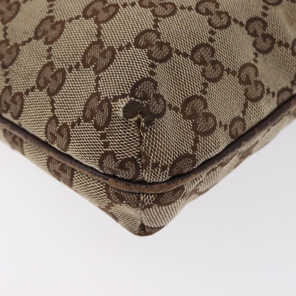 GUCCI GG Canvas Shoulder Bag Beige Silver 122793 Auth 172259