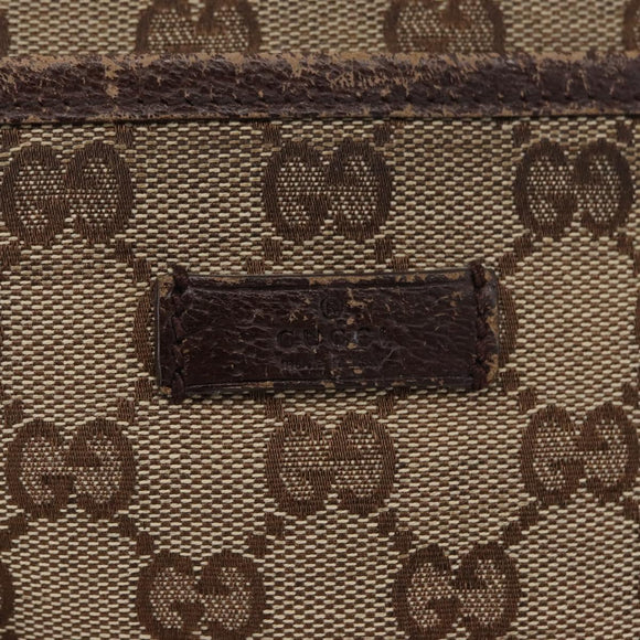 GUCCI GG Canvas Shoulder Bag Beige Silver 122793 Auth 172259