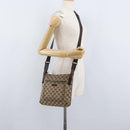 GUCCI GG Canvas Shoulder Bag Beige Silver 122793 Auth 172259-23