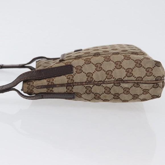 GUCCI GG Canvas Shoulder Bag Beige Silver 122793 Auth 172259