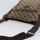 GUCCI GG Canvas Shoulder Bag Beige Silver 122793 Auth 172259-6
