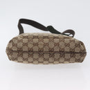 GUCCI GG Canvas Shoulder Bag Beige Silver 122793 Auth 172259-9