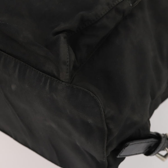 PRADA Backpack Nylon Black Silver Auth 172260