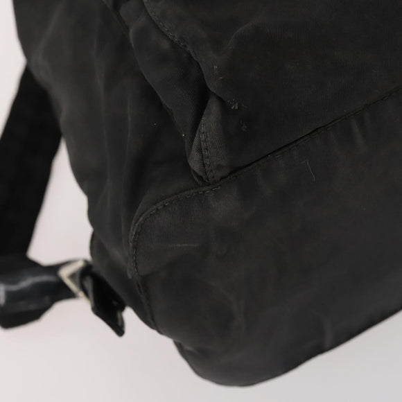 PRADA Backpack Nylon Black Silver Auth 172260