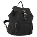 PRADA Backpack Nylon Black Silver Auth 172260-1
