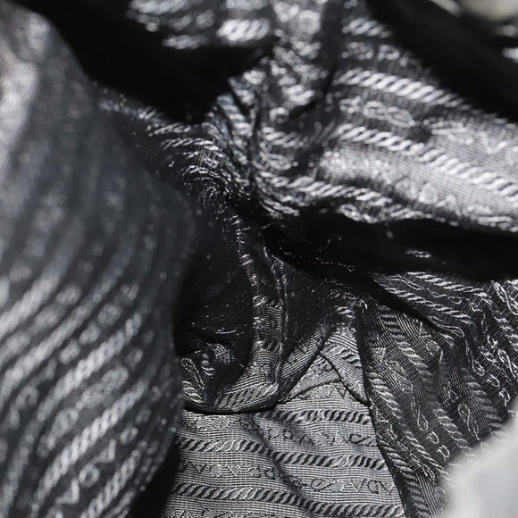 PRADA Backpack Nylon Black Silver Auth 172260
