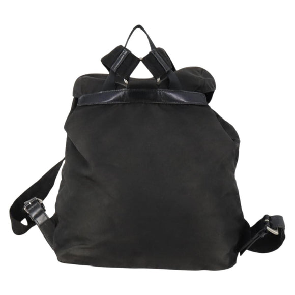 PRADA Backpack Nylon Black Silver Auth 172260