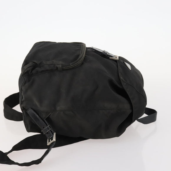 PRADA Backpack Nylon Black Silver Auth 172260