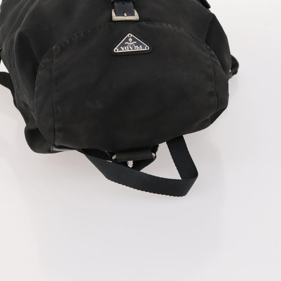 PRADA Backpack Nylon Black Silver Auth 172260