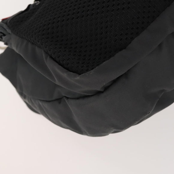 PRADA Sports Body Bag Nylon Schwarz Silber Auth 172262