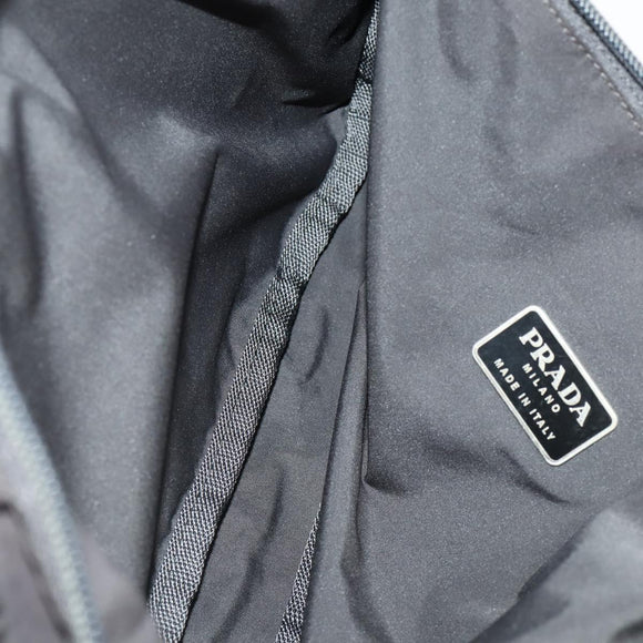 PRADA Sports Body Bag Nylon Schwarz Silber Auth 172262