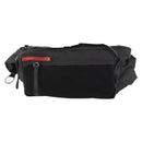 PRADA Sports Body Bag Nylon Schwarz Silber Auth 172262-13