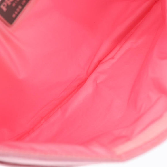 PRADA Sports Body Bag Nylon Pink Silver Auth 172263