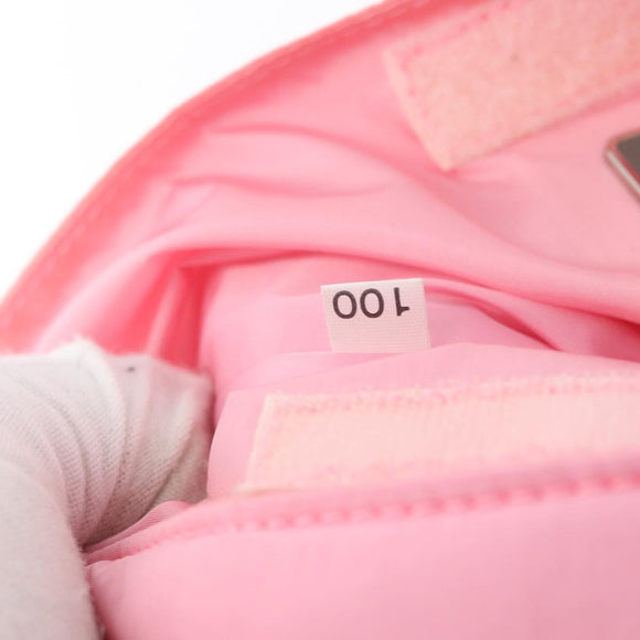 PRADA Sports Body Bag Nylon Pink Silver Auth 172263