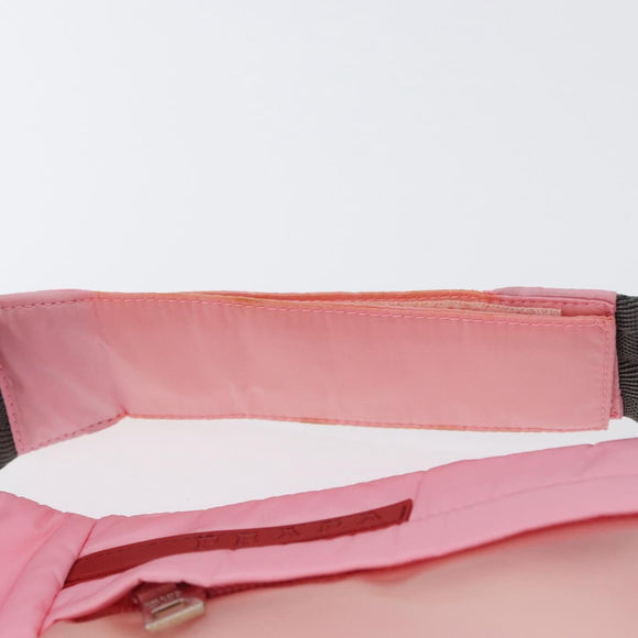PRADA Sports Body Bag Nylon Pink Silver Auth 172263