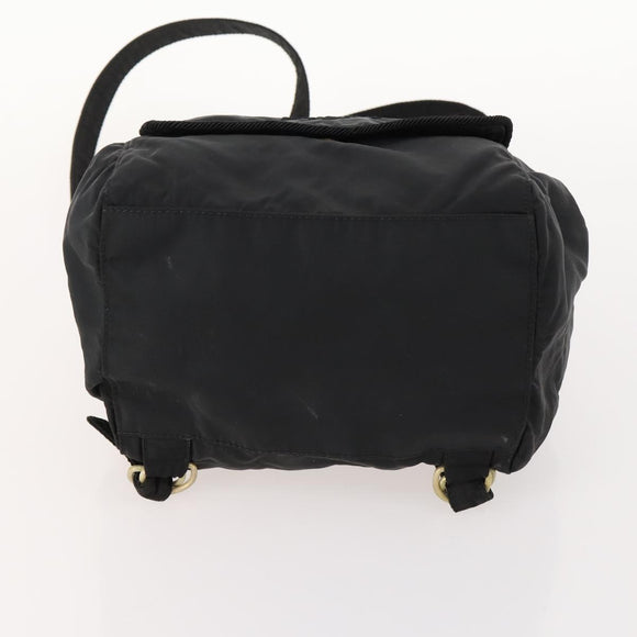 PRADA Backpack Nylon Black Gold Auth 172266
