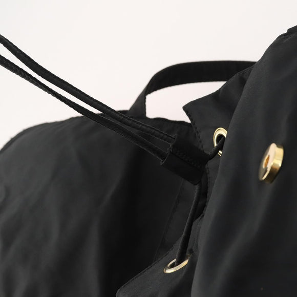 PRADA Backpack Nylon Black Gold Auth 172266