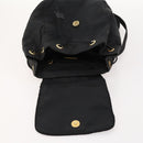 PRADA Backpack Nylon Black Gold Auth 172266-10