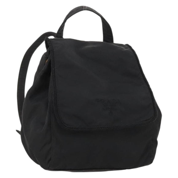 PRADA Backpack Nylon Black Gold Auth 172266